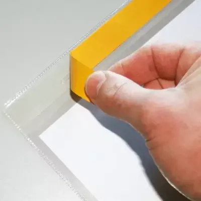 Beaverswood Self-Adhesive Industrial Strength Document Pockets A4 Vertical Clear (Pack 10) - AP4V/10