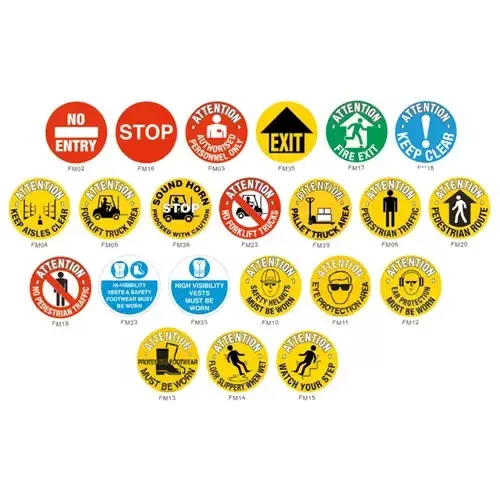 Beaverswood Graphic Floor Sign Forklift Truck Area PVC Film and Strong Self-Adhesive 430mm Diameter (each) - FM05 - Image 1