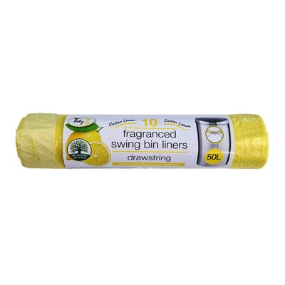 TidyZ Lemon Fragranced Swing Bin Liners 50L 10 Assorted Pack - Thumbnail 2
