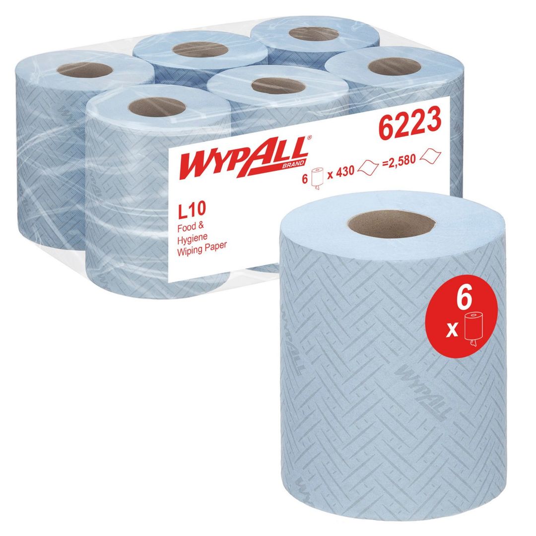 Wypall L10 Food and Hygiene Centrefeed 800 Sheets Blue (6 Pack) 7255 - Image 1