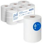 Scott Control 1-Ply Hand Towel Rolls White F4 (Pack of 6) 6623