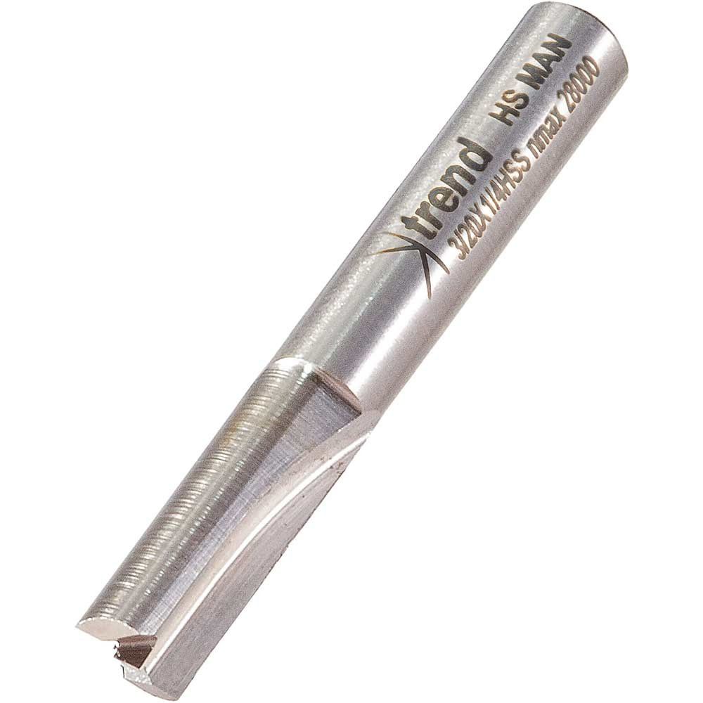 Trend HSS Two Flute Straight Router Cutter 6.3mm 16mm 1/4" - Image 1