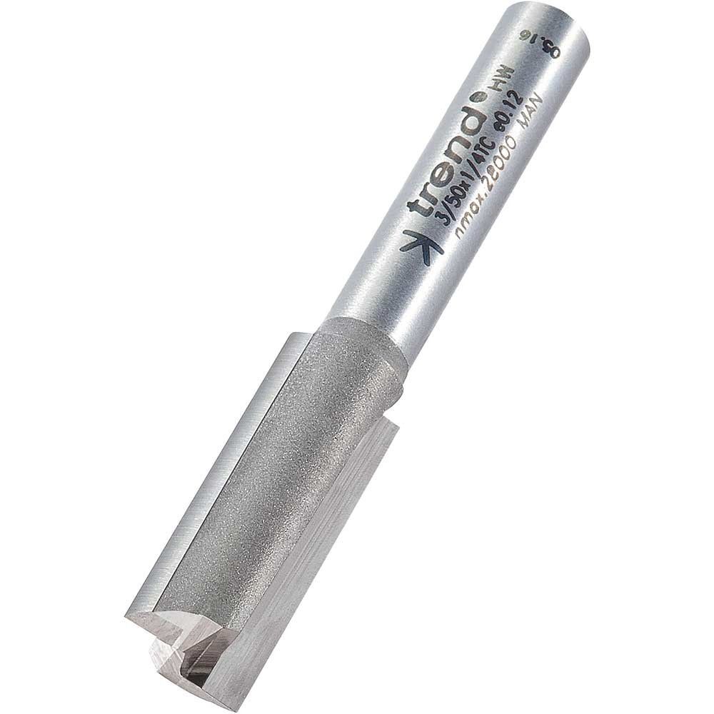 Trend 3/50X1/4TC 3/50 X 1/4 Tct Two Flute Cutter 9.5 X 25Mm - Image 1