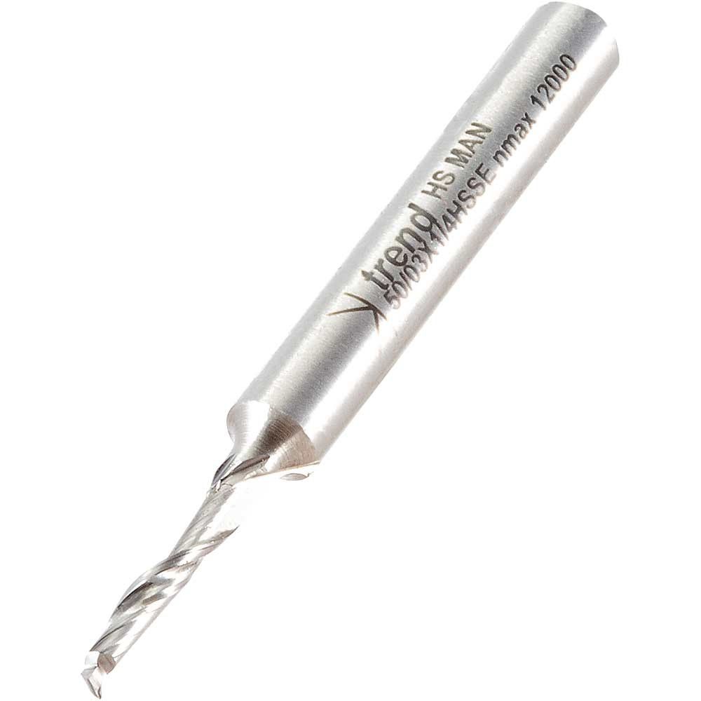 Trend Helical Plunge Cutter 3Mm Diameter Pk 1 50/03X1/4HSSE - Image 1