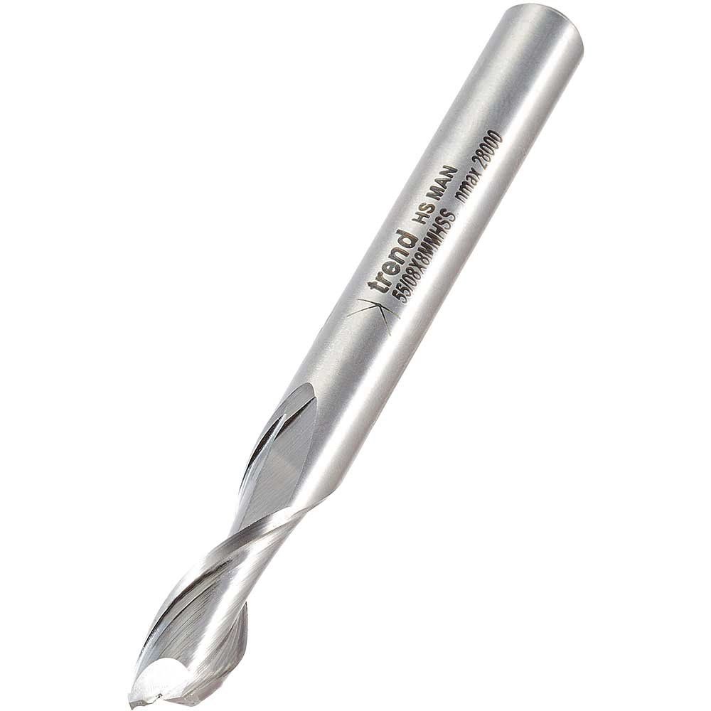 Trend HSS Spiral Up Cut Router Cutter 8mm 19mm 8mm - Image 1