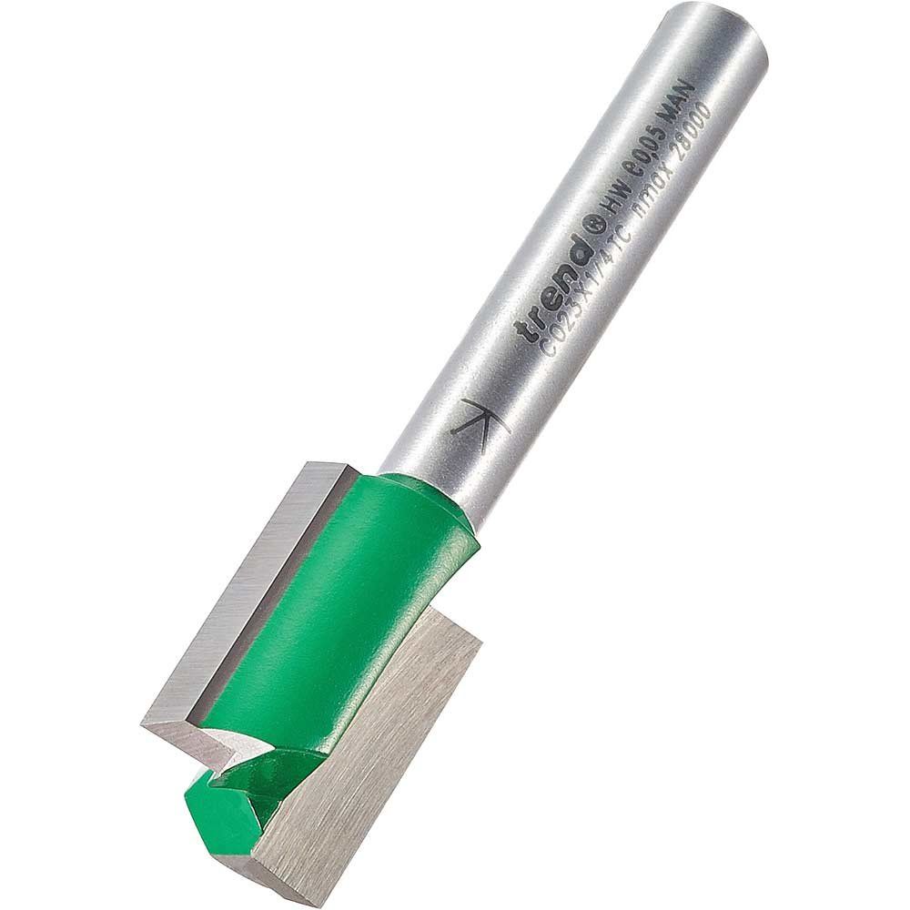 Trend CRAFTPRO Two Flute Straight Router Cutter 14.3mm 19.1mm 1/4" - Image 1