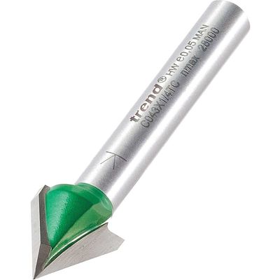 Trend Chamfer V Groove Cutter Angle=60 Degrees Pk 1 C043X1/4TC
