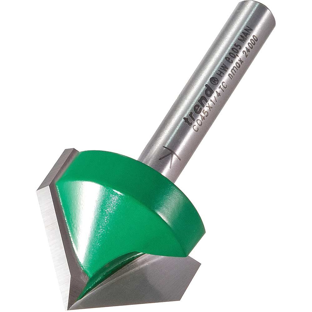 Trend CRAFTPRO Chamfer V Grovve Router Cutter 25.4mm 11mm 1/4" - Image 1