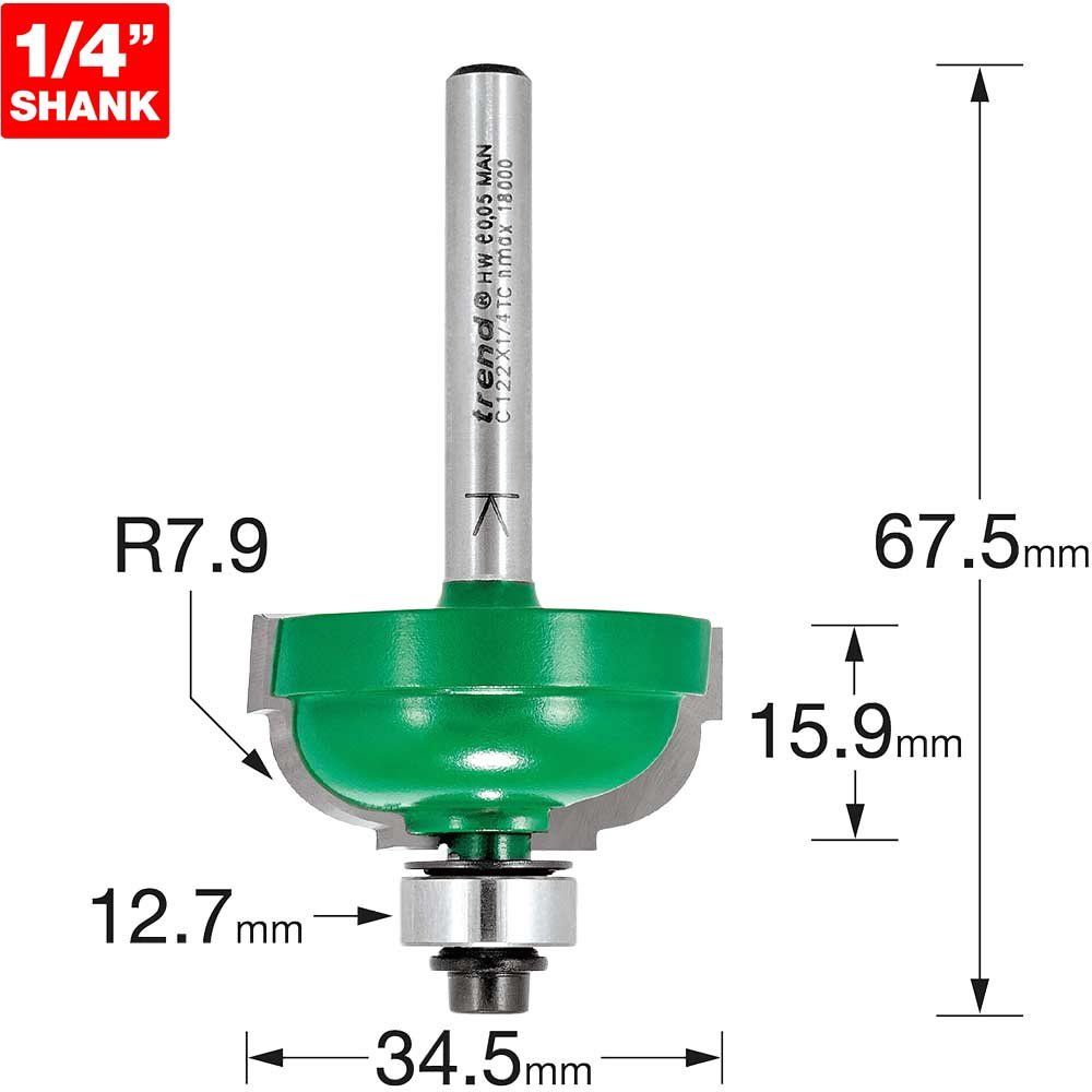 Trend Cavetto 7.9Mm Radius Pk 1 C122X1/4TC - Image 1