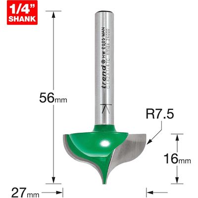 Trend Ogee Mould 7.5Mm Radius X 27Mm Diameter Pk 1 C142X1/4TC