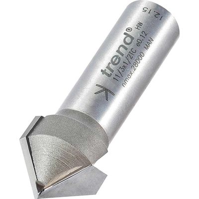 Trend 11/3X1/2TC 11/3 X 1/2 Tct V-Groove Cutter 45° 9.2 X 19.1Mm