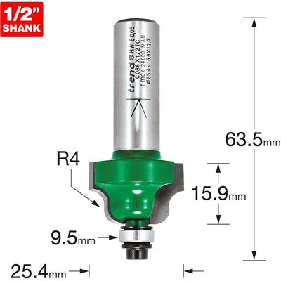 Trend Guided Ogee Radius 4.0 X 15.9Mm Cut Pk 1 C086X1/2TC