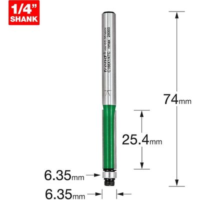 Trend C168X1/4TC C168 X 1/4Tc Guided Trimmer 6.35 X 25.4Mm