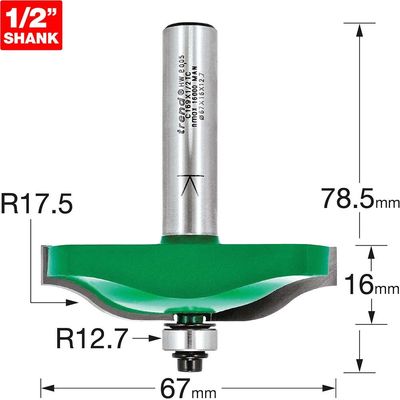 Trend Bearing Guided Ogee Panel 17.5Mm Radius Pk 1 C169X1/2TC