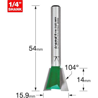 Trend Dovetail 15.9Mm Diameter X 104 Degrees Pk 1 C160AX1/4TC