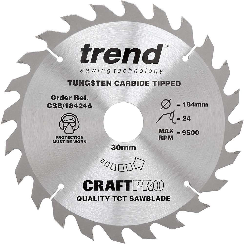 Trend Craft Saw Blade 184Mm X 24 Teeth X 30Mm Pk 1 CSB/18424A - Image 1