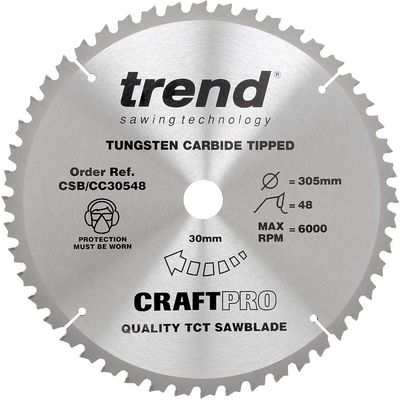 Trend Craft Saw Blade Crosscut 305Mm X 48 Teeth X 30Mm Pk 1 CSB/CC30548