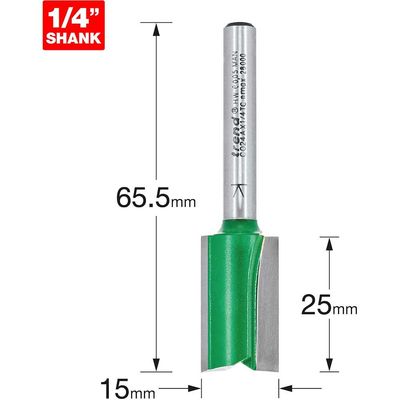 Trend C024AX1/4TC C024A X 1/4 Tct Two Flute Cutter 15.0 X 25.4Mm