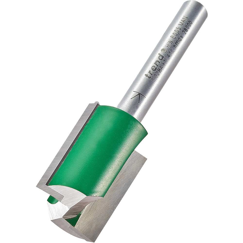 Trend CRAFTPRO Two Flute Straight Router Cutter 18mm 25mm 1/4" - Image 1
