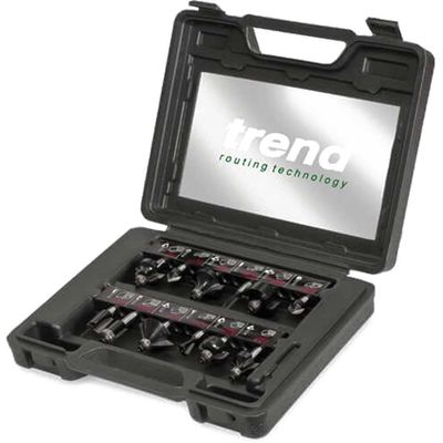 Trend 12 Piece 1/4In Shank Tct Router Cutter Set - Ideal Starter / Entry Level Set For Smaller 1/4In Collet Routers. Set 1 SET/SS8X1/4TC