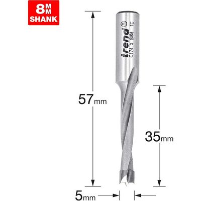 Trend Dowel Drill 5Mm X 35Mm Cut Pk 1 C174X8MMTC