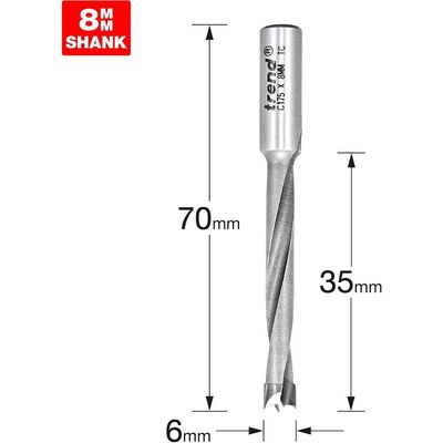 Trend Dowel Drill 6Mm X 35Mm Cut Pk 1 C175X8MMTC