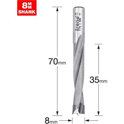 Trend Dowel Drill 8Mm X 35Mm Cut Pk 1 C176X8MMTC