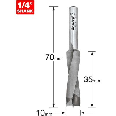 Trend Dowel Drill 10Mm Diameter X 35Mm Pk 1 C177X1/4TC