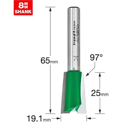 Trend Dovetail 19.1Mm X 97 Degrees X 25Mm Cut Pk 1 C179X8MMTC