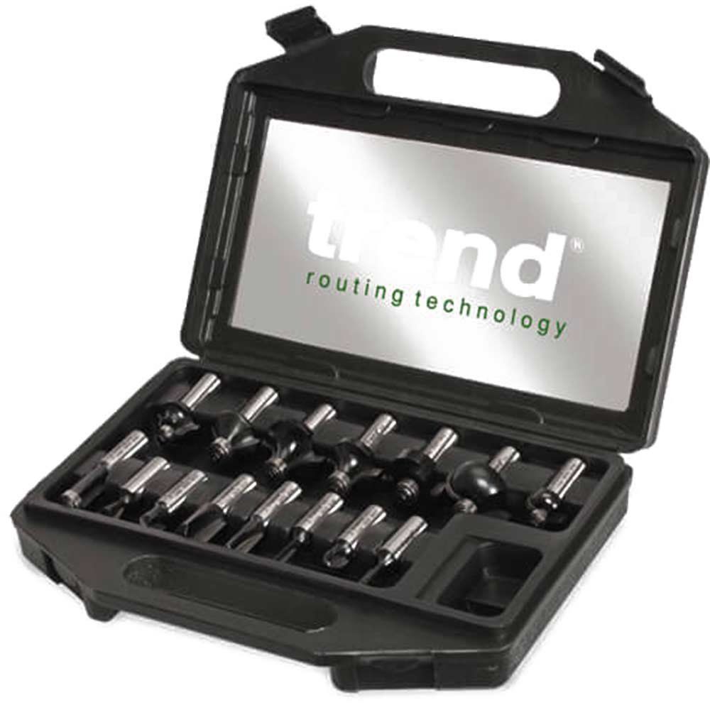 Trend 15 Piece 1/2In Shank Tct Router Cutter Set - Ideal Starter / Entry Level Set For Heavy 1/2In Collet Routers Set 1 SET/SS9X1/2TC - Image 1