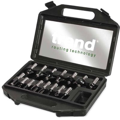 Trend 15 Piece 1/2In Shank Tct Router Cutter Set - Ideal Starter / Entry Level Set For Heavy 1/2In Collet Routers Set 1 SET/SS9X1/2TC