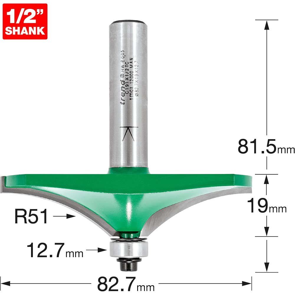 Trend Bearing Guided Hand Rail 51Mm Radius Pk 1 C191X1/2TC - Image 1