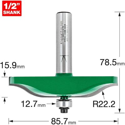 Trend Ogee Panel Mould Cutter 22Mm Radius 86Mm Diameter Pk 1 C184X1/2TC
