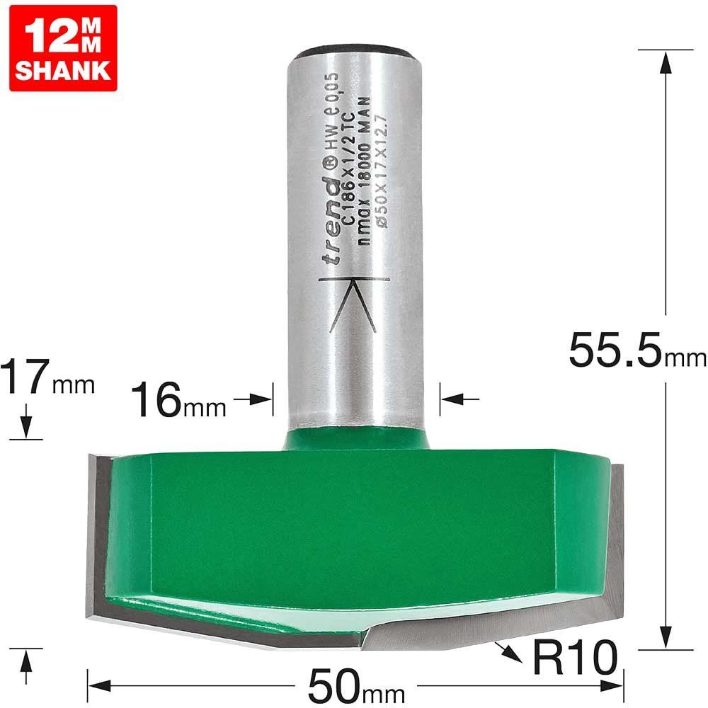 Trend Bevel Panel Raiser 10 Degrees 50Mm Diameter Pk 1 C186X1/2TC - Image 1