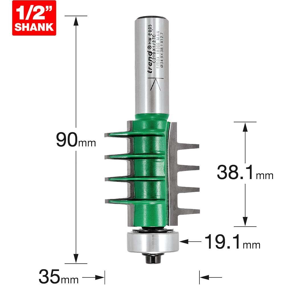 Trend Finger Jointer 35Mm Diameter X 38.1Mm Pk 1 C219X1/2TC - Image 1