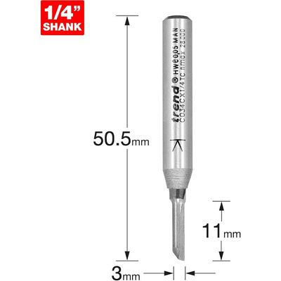 Trend One Flute 3Mm Diameter X 11Mm Cut Pk 1 C034CX1/4TC