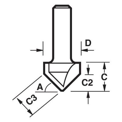 Trend CRAFTPRO Chamfer V Grovve Router Cutter