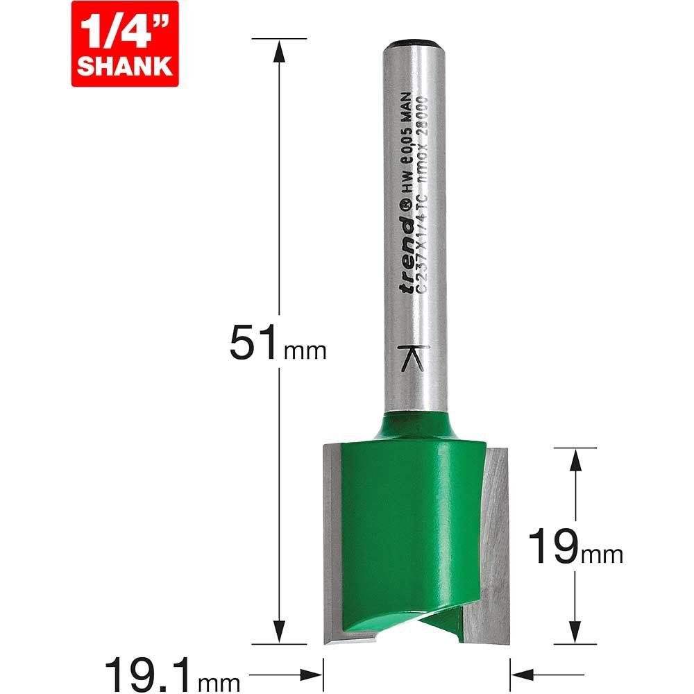 Trend Hinge Recess Cutter Pk 1 C237X1/4TC - Image 1