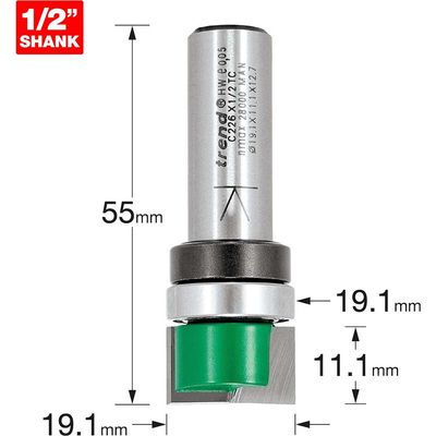 Trend CRAFTPRO Bearing Guided Housing Router Cutter 19.1mm 11.1mm 1/2"