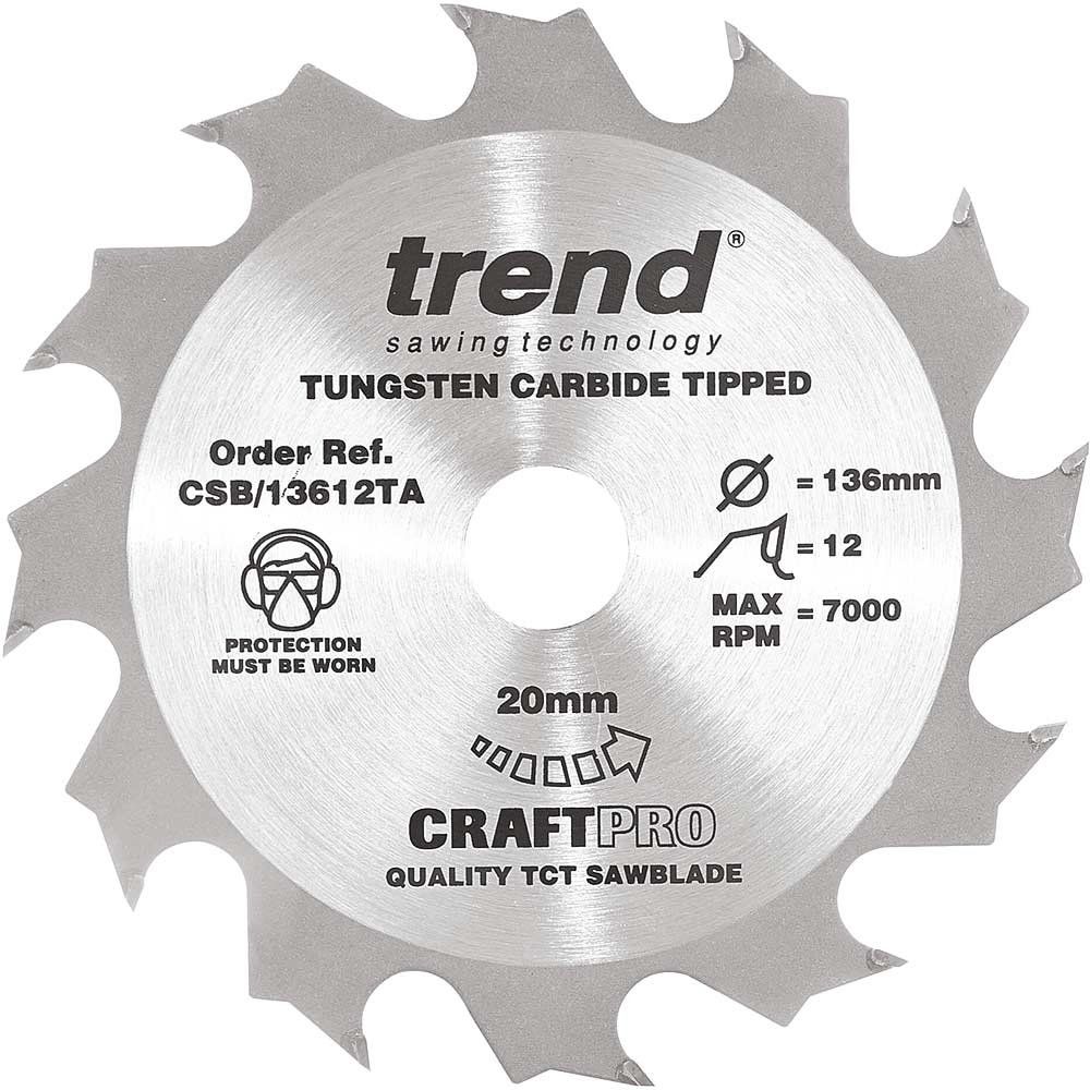 Trend Craft Saw Blade 136 X 12 Teeth X 20 Thin Pk 1 CSB/13612TA - Image 1