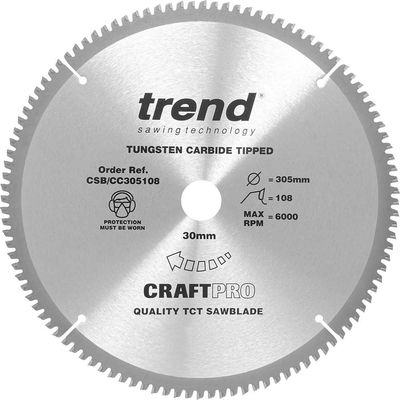 Trend Craft Saw Blade Crosscut 305Mm X 108 Teeth X 30Mm Pk 1 CSB/CC305108