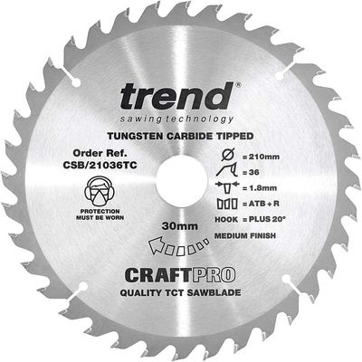 Trend Craft Saw Blade 210Mm X 36 Teeth X 30 X 1.8 For Dcs7485 Pk 1 CSB/21036TC