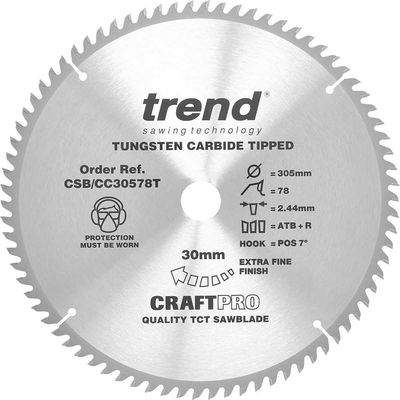 Trend Craft Anti Kickback Thin Kerf Circular Saw Blade 305mm 78T 30mm
