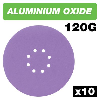 Trend Aluminium Oxide Random Orbital Sanding Disc 120 Grit 225Mm 10Pc Pk 1 AB/225/120A