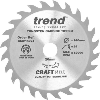 Trend Craft Saw Blade 140Mm X 24 Teeth X 20Mm Pk 1 CSB/14024