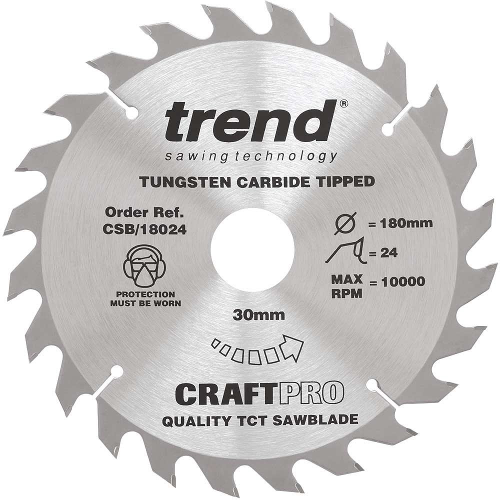 Trend Craft Saw Blade 180Mm X 24 Teeth X 30Mm Pk 1 CSB/18024 - Image 1