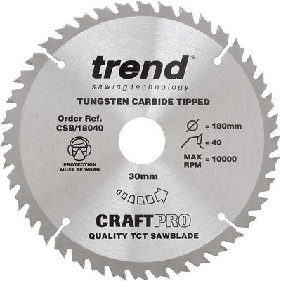 Trend Craft Saw Blade 180Mm X 40 Teeth X 30Mm Pk 1 CSB/18040