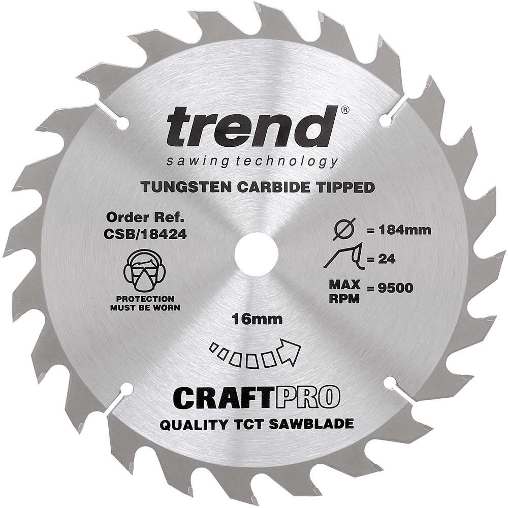 Trend CSB18424 - 24T 'CraftPro' Saw Blade 184mm - Image 1