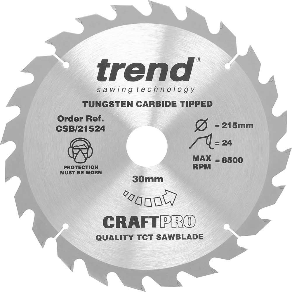 Trend Craft Saw Blade 215Mm X 24 Teeth X 30Mm Pk 1 CSB/21524 - Image 1