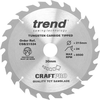 Trend Craft Saw Blade 215Mm X 24 Teeth X 30Mm Pk 1 CSB/21524